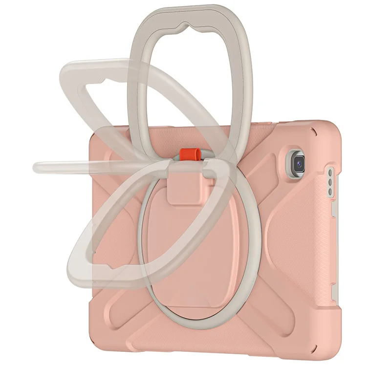 PC + Silicone Combo Hybrid Case with 360 Degree Rotary Kickstand for Samsung Galaxy Tab A7 Lite 8.7-inch - Rose Gold