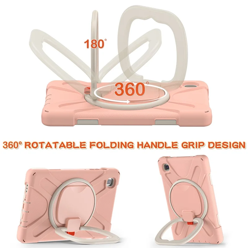 PC + Silicone Combo Hybrid Case with 360 Degree Rotary Kickstand for Samsung Galaxy Tab A7 Lite 8.7-inch - Rose Gold