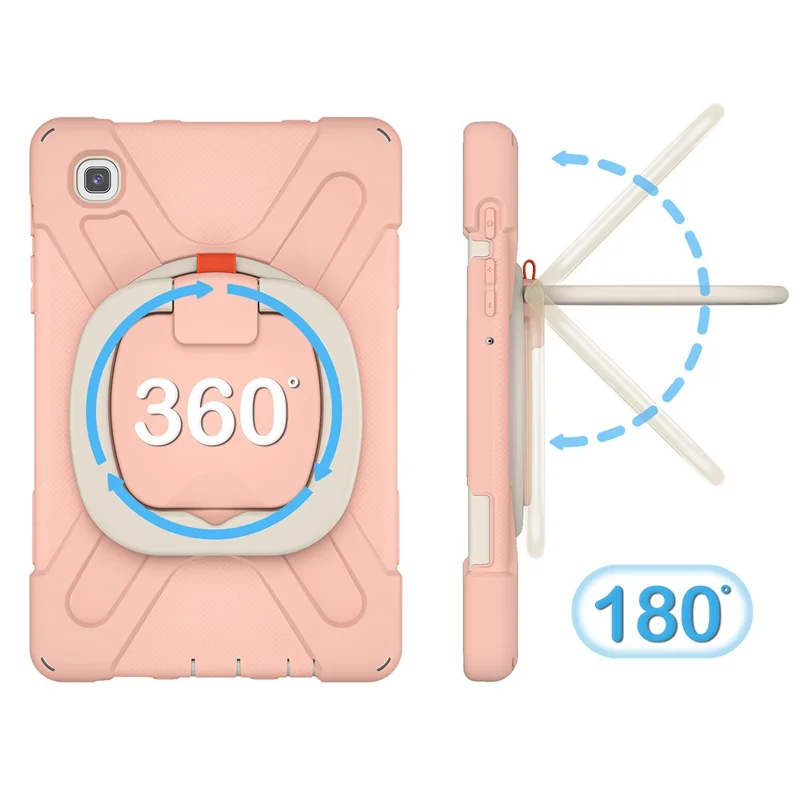 PC + Silicone Combo Hybrid Case with 360 Degree Rotary Kickstand for Samsung Galaxy Tab A7 Lite 8.7-inch - Rose Gold