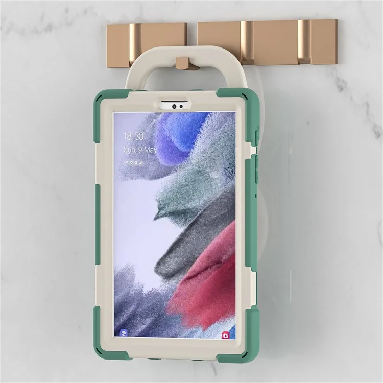 PC + Silicone Combo Hybrid Case with 360 Degree Rotary Kickstand for Samsung Galaxy Tab A7 Lite 8.7-inch - Emerald Green