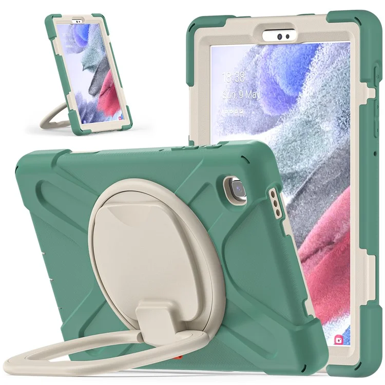 PC + Silicone Combo Hybrid Case with 360 Degree Rotary Kickstand for Samsung Galaxy Tab A7 Lite 8.7-inch - Emerald Green