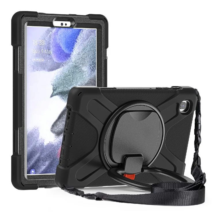 Custodia per tablet Samsung Galaxy Tab A7 Lite 8.7 pollici con design a staffa girevole a 360 gradi (stile B) - Nero/Nero