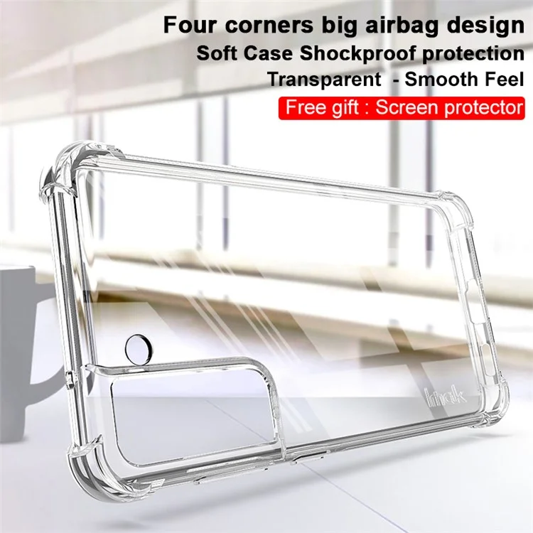 Étui en TPU flexible et résistant aux chocs IMAK Full Coverage + protecteur d'écran pour Samsung Galaxy S21 FE - Transparent