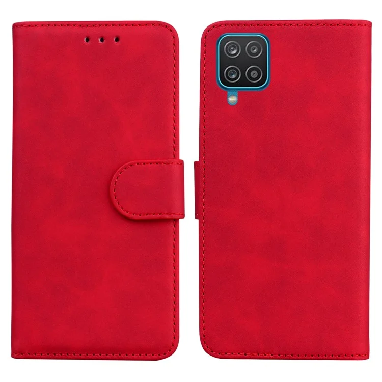 Caixa de Couro Magnético do Suporte da Carteira Para o Samsung Galaxy A22 4G (versão da Ue) - Vermelho