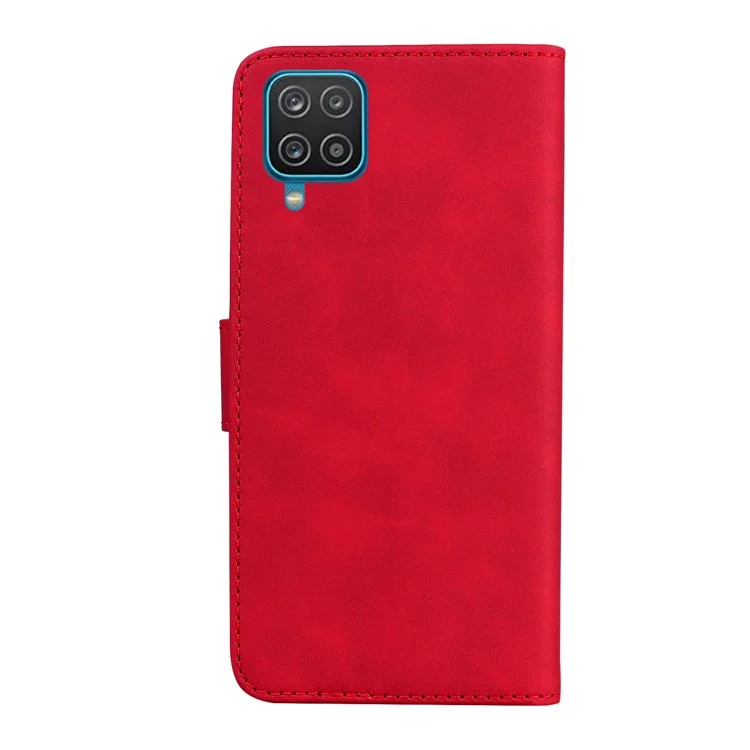 Caixa de Couro Magnético do Suporte da Carteira Para o Samsung Galaxy A22 4G (versão da Ue) - Vermelho