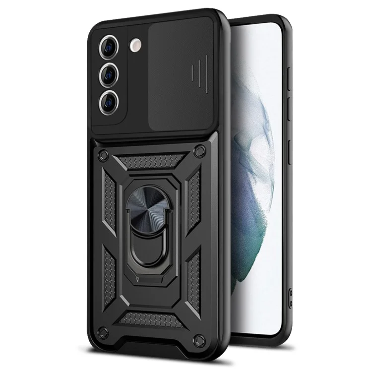Étui de protection pour téléphone portable Samsung Galaxy S21 FE avec support anneau et béquille - Noir