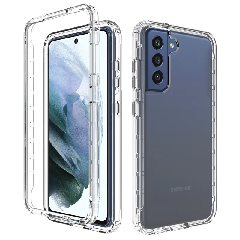 Gradient Color Design PC+TPU Detachable 2-in-1 Phone Case for Samsung Galaxy S21 FE - Transparent