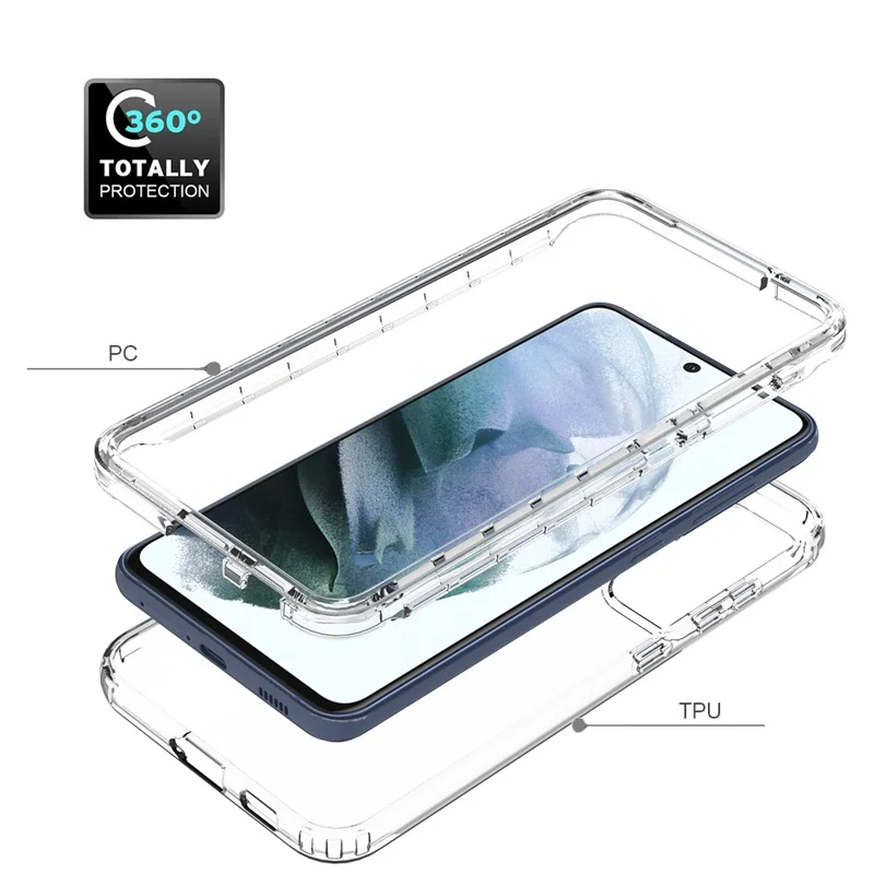 Gradient Color Design PC+TPU Detachable 2-in-1 Phone Case for Samsung Galaxy S21 FE - Transparent