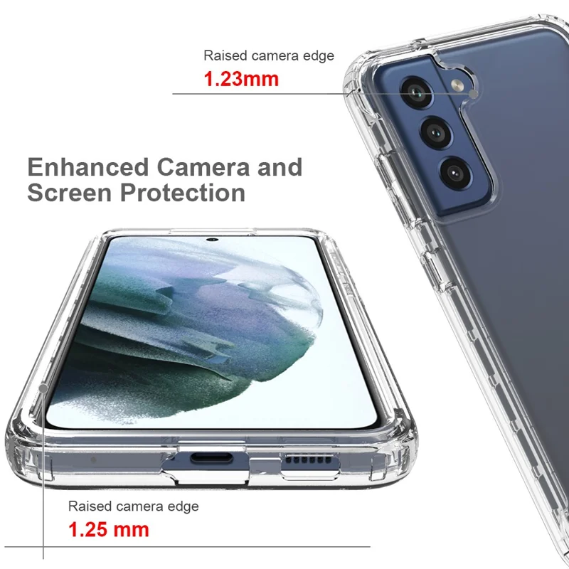 Gradient Color Design PC+TPU Detachable 2-in-1 Phone Case for Samsung Galaxy S21 FE - Transparent