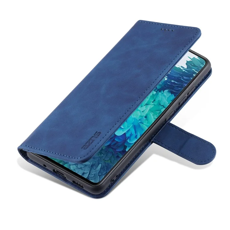 Azns PU Cuero de Cuero Cubierta de Billetera Para Samsung Galaxy S20 fe 2022/S20 fe 4G/S20 fe 5G/S20 Lite - Azul