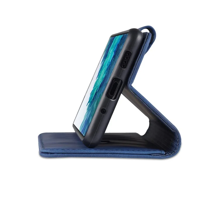 Azns PU Cuero de Cuero Cubierta de Billetera Para Samsung Galaxy S20 fe 2022/S20 fe 4G/S20 fe 5G/S20 Lite - Azul