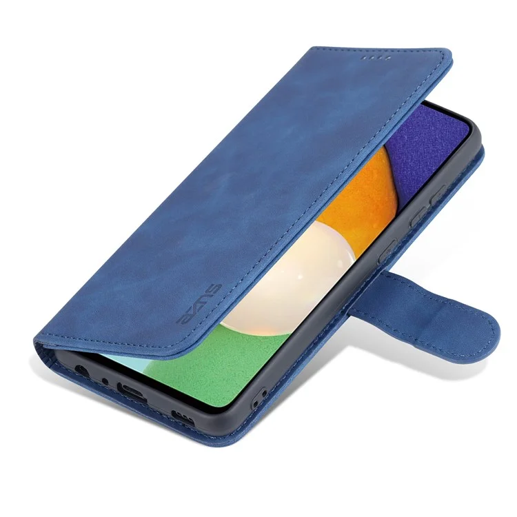 AZNS PU Leder -telefonabdeckung Mit Brieftasche Für Samsung Galaxy A52 4G/5G / A52s 5g - Blau