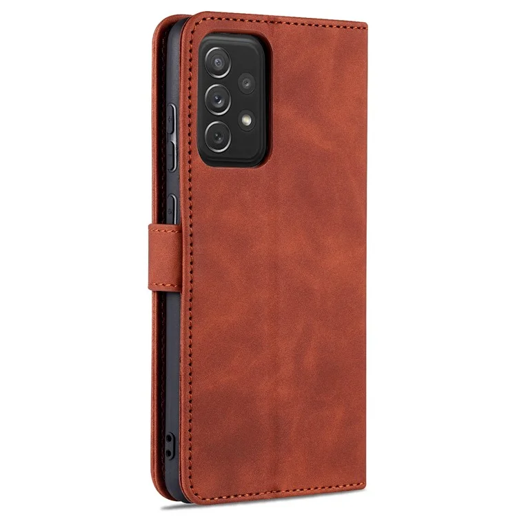 AZNS PU-Leder-Telefon-Titel-Hülle Für Samsung Galaxy A72 4G / 5G - Braun
