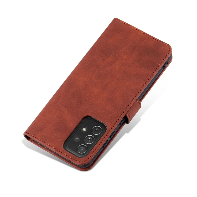 AZNS PU-Leder-Telefon-Titel-Hülle Für Samsung Galaxy A72 4G / 5G - Braun