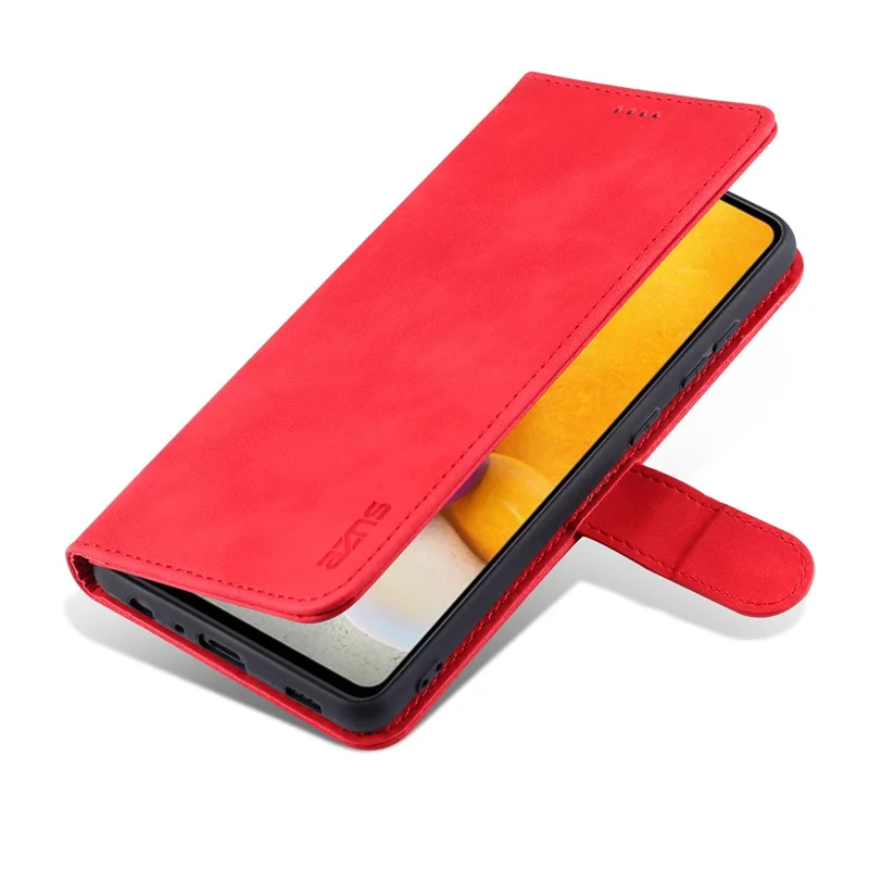Coque De Téléphone De Téléphone En Cuir Azns pu Pour Samsung Galaxy A72 4G / 5g - Rouge