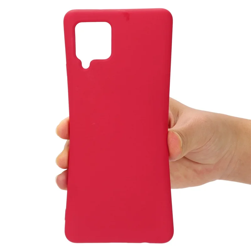 Soft Silicone Mobile Phone Back Case Cover Shell with Lanyard for Samsung Galaxy A22 4G (EU Version) - Red