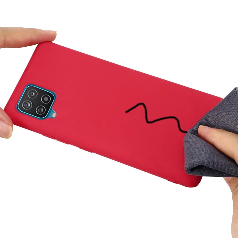 Soft Silicone Mobile Phone Back Case Cover Shell with Lanyard for Samsung Galaxy A22 4G (EU Version) - Red