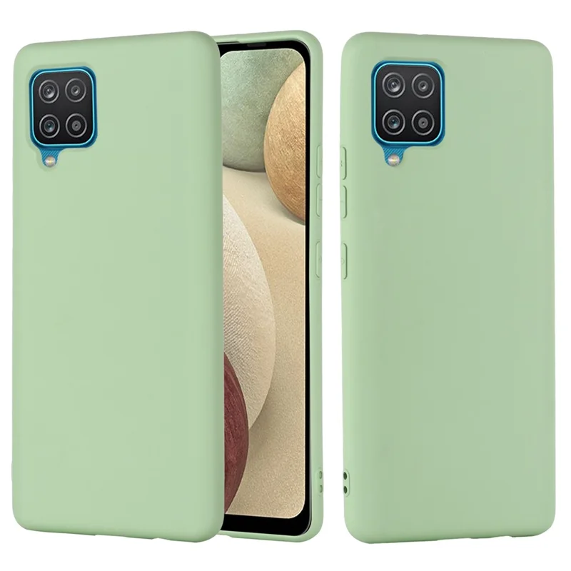 Étui de protection en silicone souple pour téléphone portable avec dragonne pour Samsung Galaxy A22 4G (version européenne) - Vert