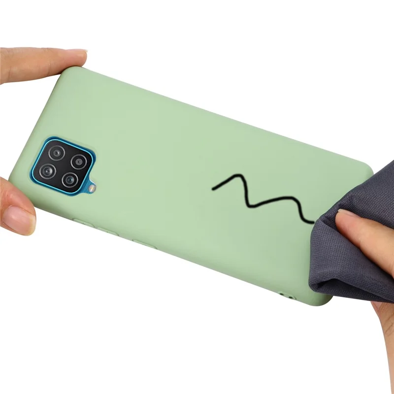Étui de protection en silicone souple pour téléphone portable avec dragonne pour Samsung Galaxy A22 4G (version européenne) - Vert
