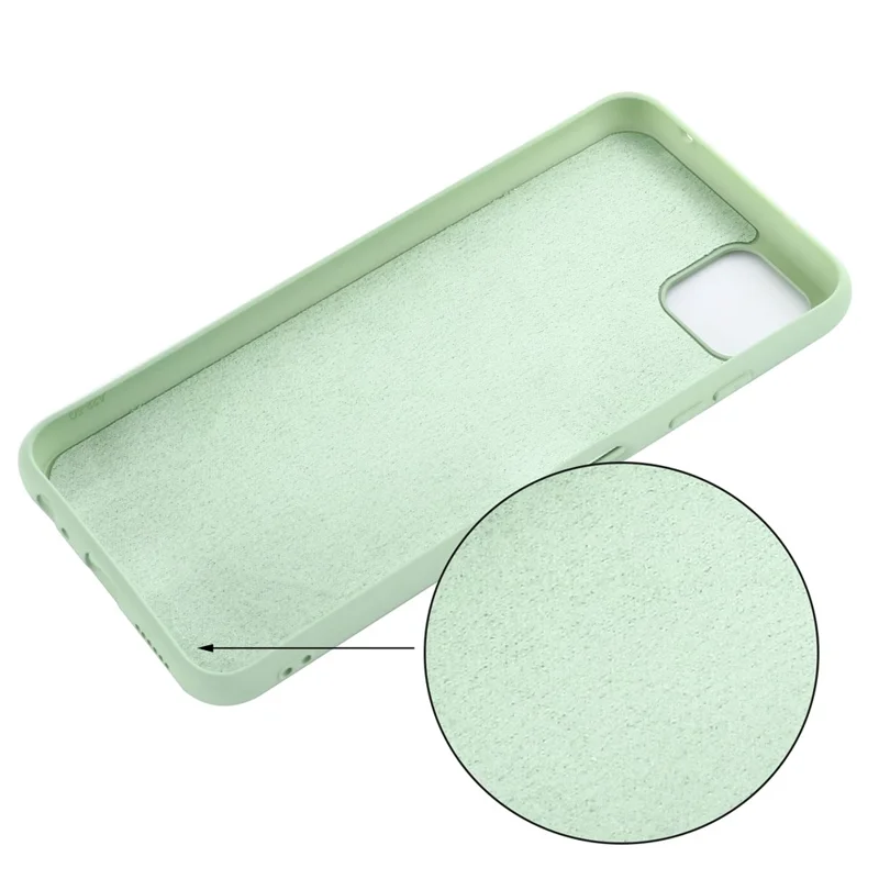 For Samsung Galaxy A22 5G (EU Version) Liquid Silicone Phone Case Shockproof Protective Cover with Handy Strap - Green
