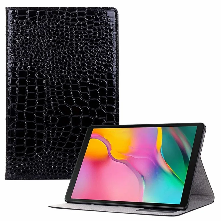 Crocodile Texture Wallet Stand Leather Tablet Case Cover Protector for Samsung Galaxy Tab A7 Lite 8.7-inch - Black