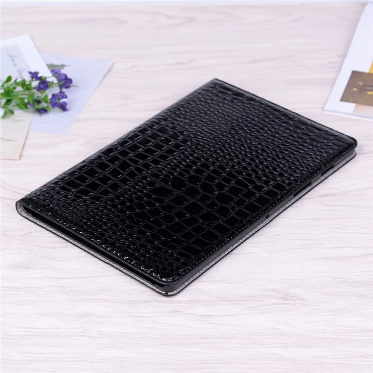 Crocodile Texture Wallet Stand Leather Tablet Case Cover Protector for Samsung Galaxy Tab A7 Lite 8.7-inch - Black