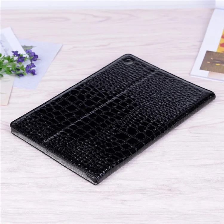Crocodile Texture Wallet Stand Leather Tablet Case Cover Protector for Samsung Galaxy Tab A7 Lite 8.7-inch - Black