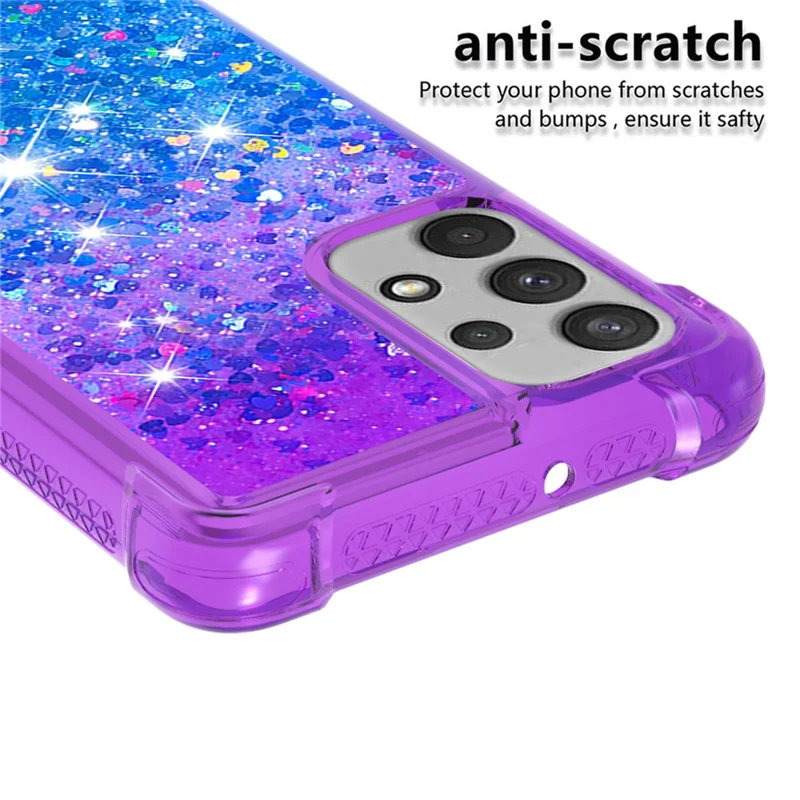 Glitter Moving Quicksand Shockproof Unique Gradient Color Phone Case for Samsung Galaxy A32 4G (EU Version) - Purple/Blue