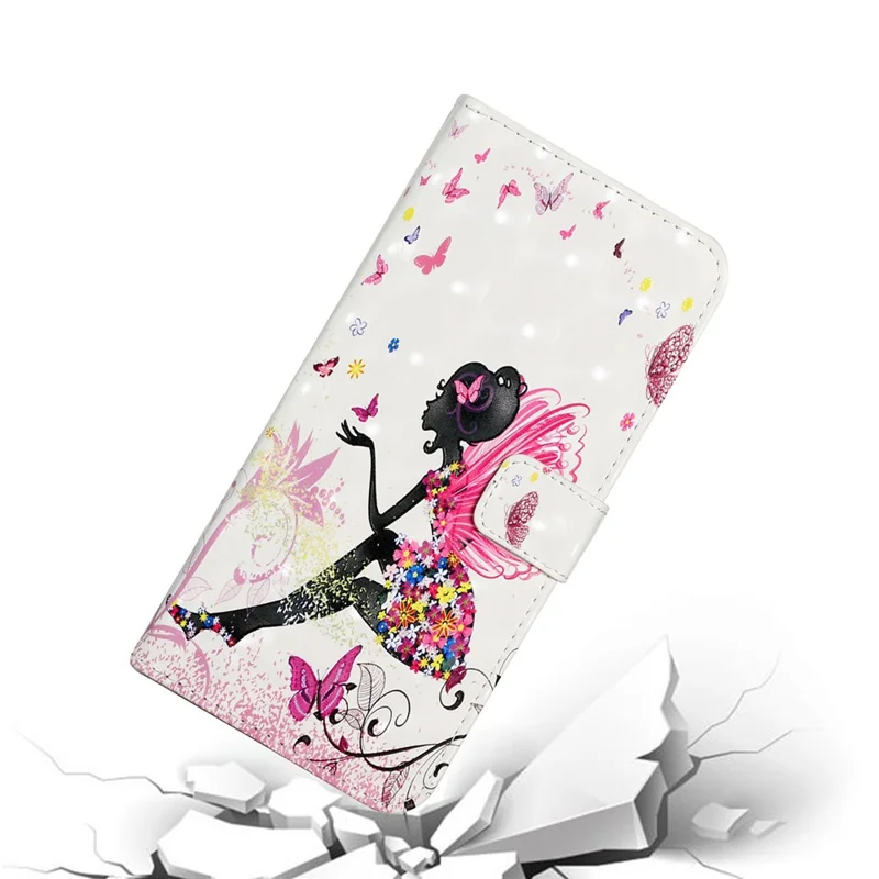 Ultra Wallet 3D Pattern Printing Style Premium PU Leather Flip Magnetic Closure Cover Case for Samsung Galaxy S21 FE - Fairy
