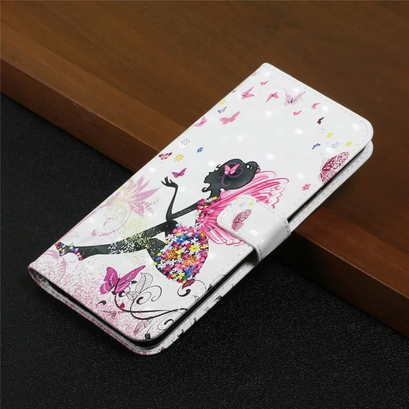Ultra Wallet 3D Pattern Printing Style Premium PU Leather Flip Magnetic Closure Cover Case for Samsung Galaxy S21 FE - Fairy