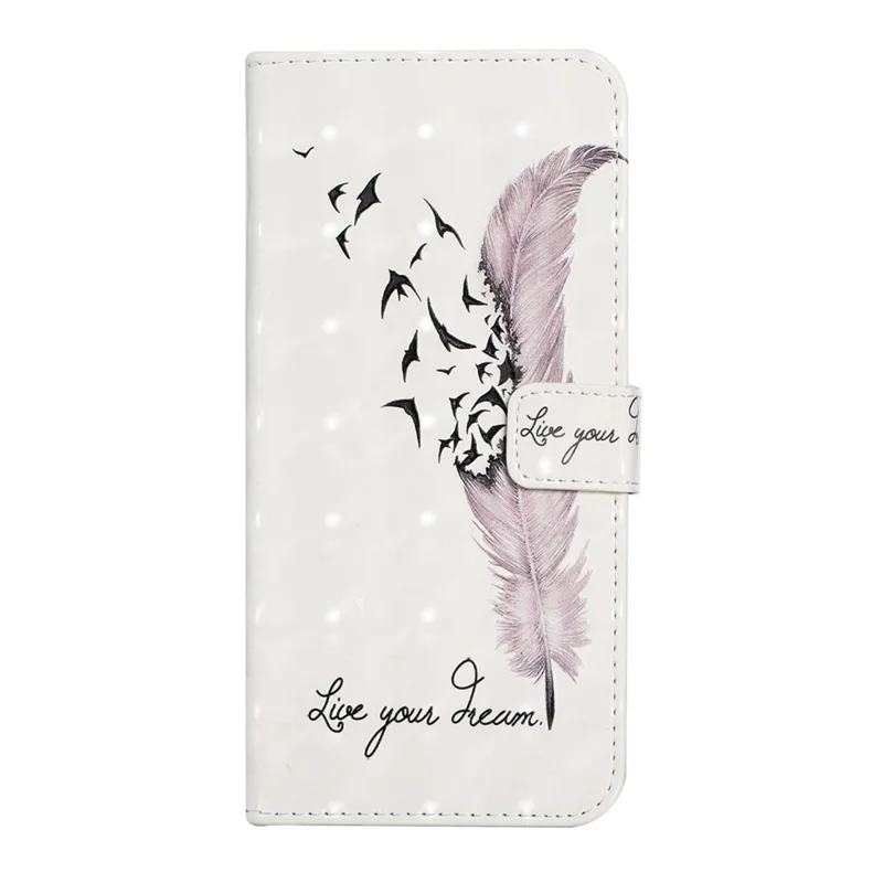 Ultra Wallet 3D Pattern Printing Style Premium PU Leather Flip Magnetic Closure Cover Case for Samsung Galaxy S21 FE - Pink Goose Feather