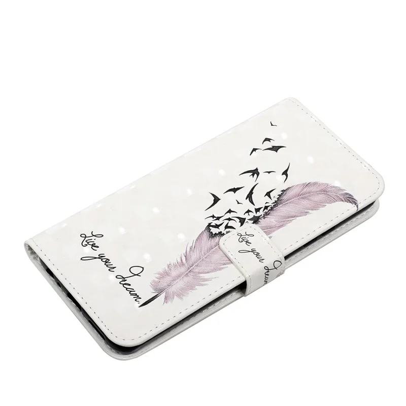 Ultra Wallet 3D Pattern Printing Style Premium PU Leather Flip Magnetic Closure Cover Case for Samsung Galaxy S21 FE - Pink Goose Feather