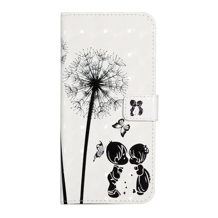 3D Niedliches Muster Bedruckter Geldbeutel PU-Leder Geldbeutel Klapphalterung für Samsung Galaxy A02s (164,2x75,9x9,1 mm) / M02s - Kinder und Löwenzahn