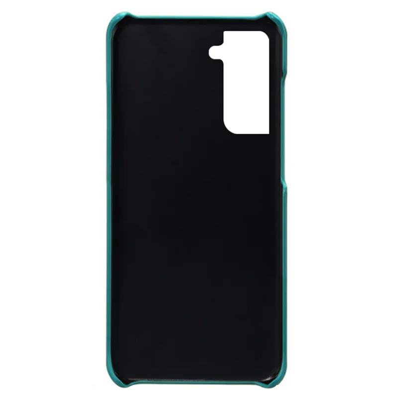 KSQ Well-Protected PU Leather Coated Hard PC Case with Dual-Card Slots Design for Samsung Galaxy S21 FE - Green