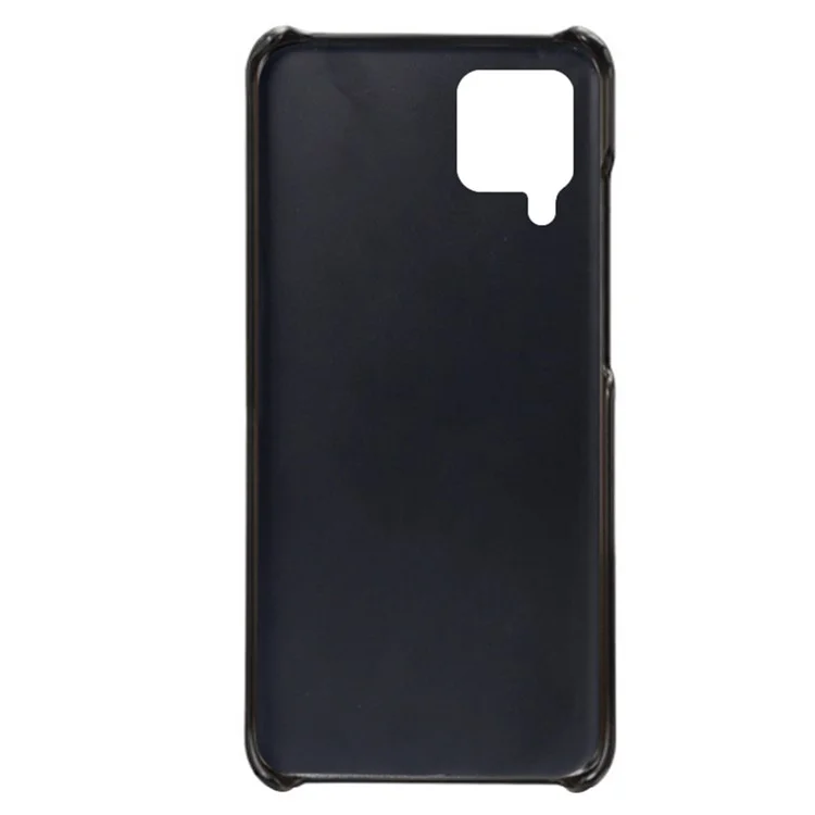 KSQ Anti-Drop PU Leather Coated Hard PC Case with Dual-Card Slots Design for Samsung Galaxy A22 4G (EU Version) - Black
