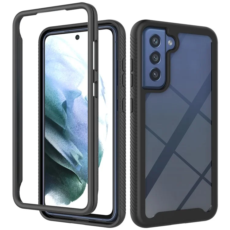 PC + TPU + Acryl-Hybrid-Schutzhülle Stoßfeste Handyhülle für Samsung Galaxy S21 FE - Schwarz