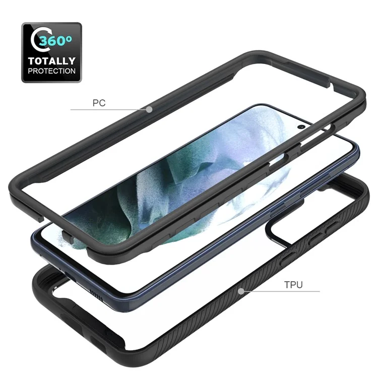 PC + TPU + Acryl-Hybrid-Schutzhülle Stoßfeste Handyhülle für Samsung Galaxy S21 FE - Schwarz