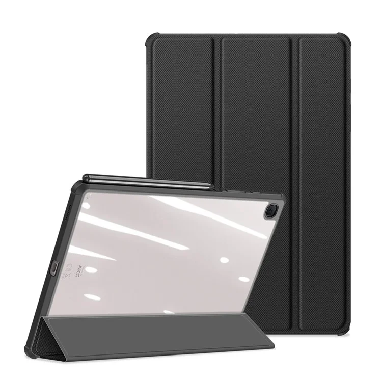 Dux Ducis Toby Toby Tri-fold Stand Protective Soft PU Shell Couvercle Avec Sommeil Automatique / Réveil Pour Samsung Galaxy Tab S6 Lite P610 / P615 / S6 Lite (2022) - le Noir