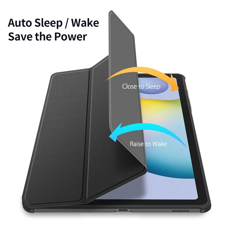DUX DUCIS TOBY Series Tri-fold Stand Leather Case per Samsung Galaxy Tab S6 Lite (2020) P610 / P615 / S6 Lite (2022) / (2024) - Nero