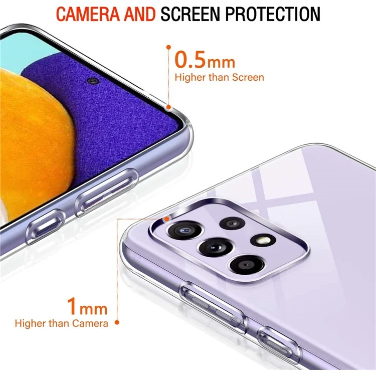 Pour Samsung Galaxy A52 4G / 5G / A52s 5G, coque de protection fine et antichoc en TPU avec protecteur d'écran en verre trempé