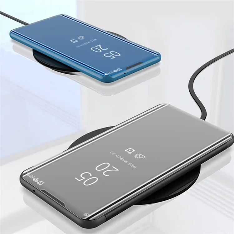 Custodia in pelle flip folio placcata in superficie per Samsung Galaxy A22 4G (versione UE)/M32 (versione globale) - Nero