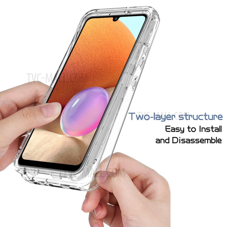 Cover Protettiva Rimovibile Clear Slim 2-in-1 Progettata Trasparente Anti-Graffio PC+TPU per Samsung Galaxy A32 4G