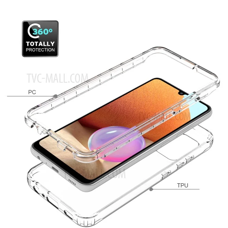Cover Protettiva Rimovibile Clear Slim 2-in-1 Progettata Trasparente Anti-Graffio PC+TPU per Samsung Galaxy A32 4G