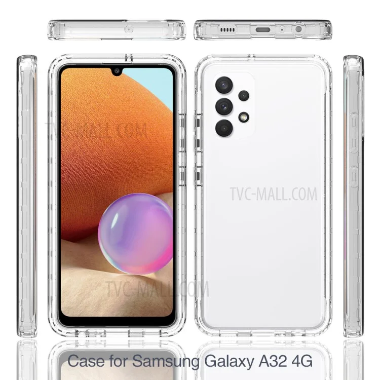 Cover Protettiva Rimovibile Clear Slim 2-in-1 Progettata Trasparente Anti-Graffio PC+TPU per Samsung Galaxy A32 4G