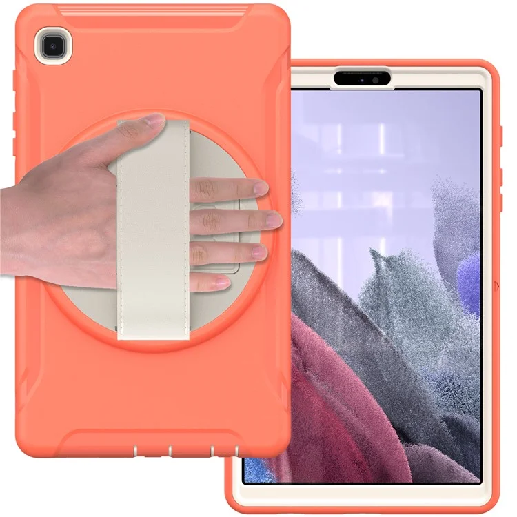Per Samsung Galaxy Tab A7 Lite 8,7 Pollici T220 / T225 / T225N / T225C / T225N / T225C 360 ° Kistacco Rotante PC + TPU Custodia Tablet Con Cinturino A Mano - Arancia