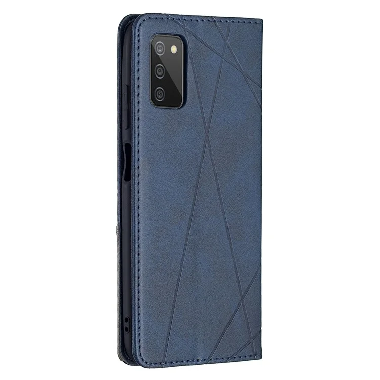 Geometric Pattern Stand Leather Card Holder Case for Samsung Galaxy A03s (166.5 x 75.98 x 9.14mm) Cover - Blue