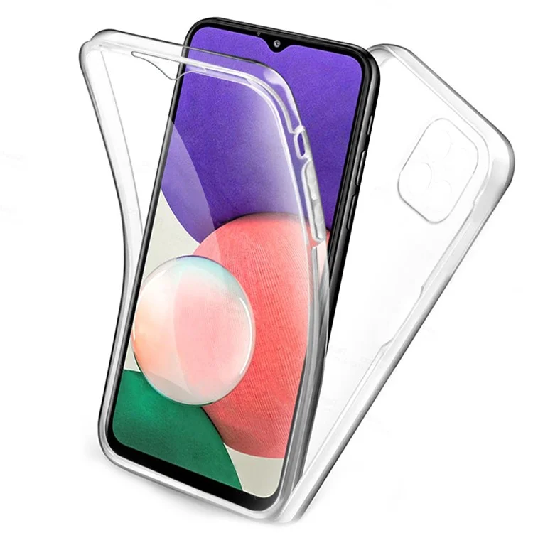 Funda híbrida desmontable de 2 en 1 de TPU+PET+acrílico transparente para la cubierta del teléfono Samsung Galaxy A22 5G (versión UE)