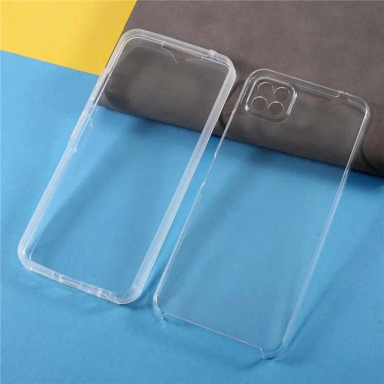 Funda híbrida desmontable de 2 en 1 de TPU+PET+acrílico transparente para la cubierta del teléfono Samsung Galaxy A22 5G (versión UE)