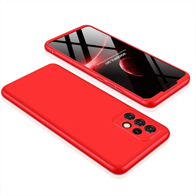 Cubierta de Plástico Duro de Acabado Mate de 3 Piezas de 3 Piezas GKK Para Samsung Galaxy A52 4G/5G / A52s 5G - Rojo