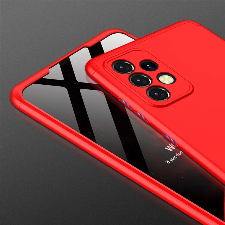 Cubierta de Plástico Duro de Acabado Mate de 3 Piezas de 3 Piezas GKK Para Samsung Galaxy A52 4G/5G / A52s 5G - Rojo